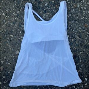 Lululemon white tanktop with built in bra open back